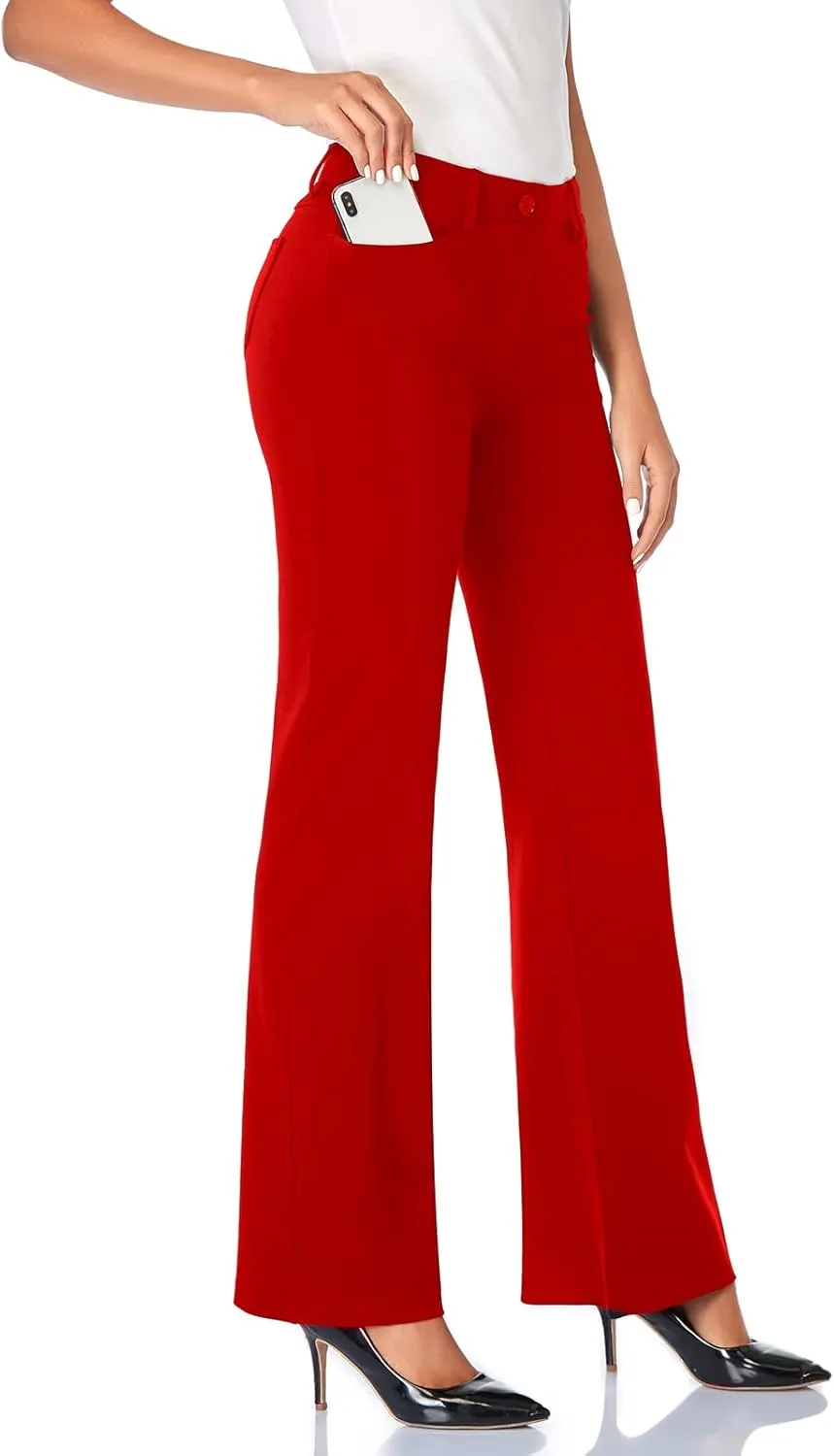 Tapata Women's 28''/30''/32''/34'' Stretchy Bootcut Dress Pants with Pockets Tall, Petite, Regular for Office Work Business