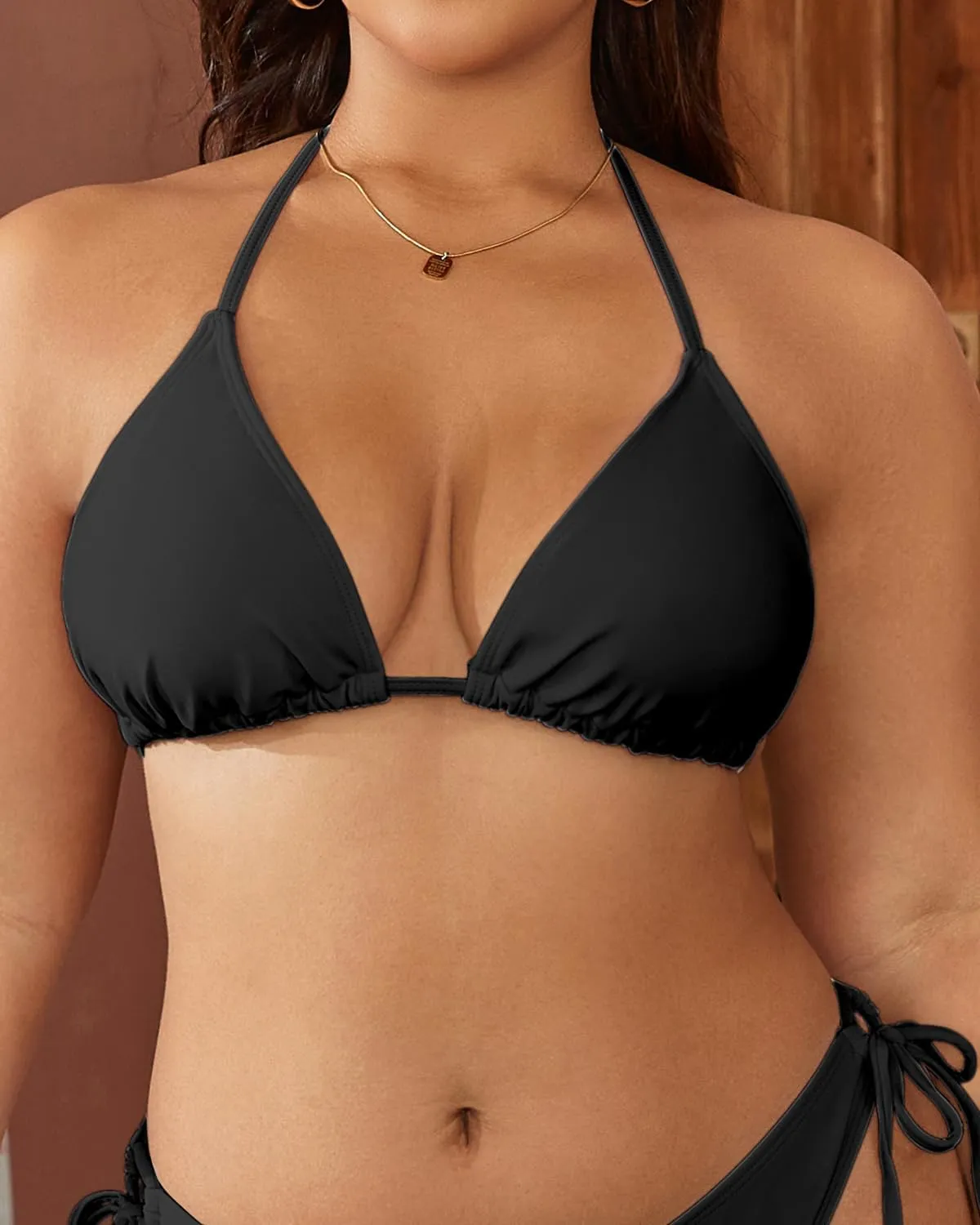 Tempt Me Women Triangle Bikini Top String Halter Bathing Suits Top Only No Bottom