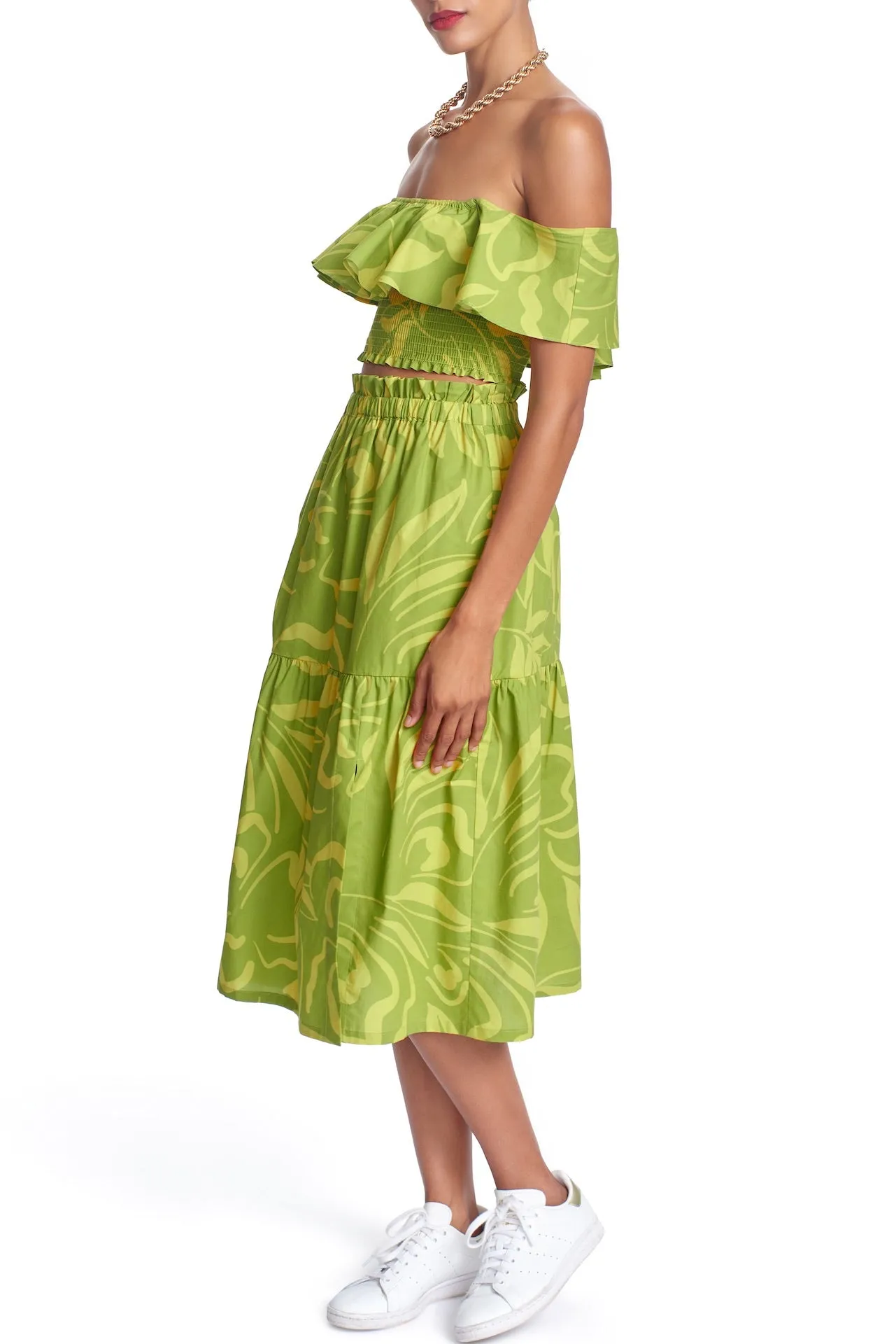 THE ALICE SKIRT -Brushed Flower Organic