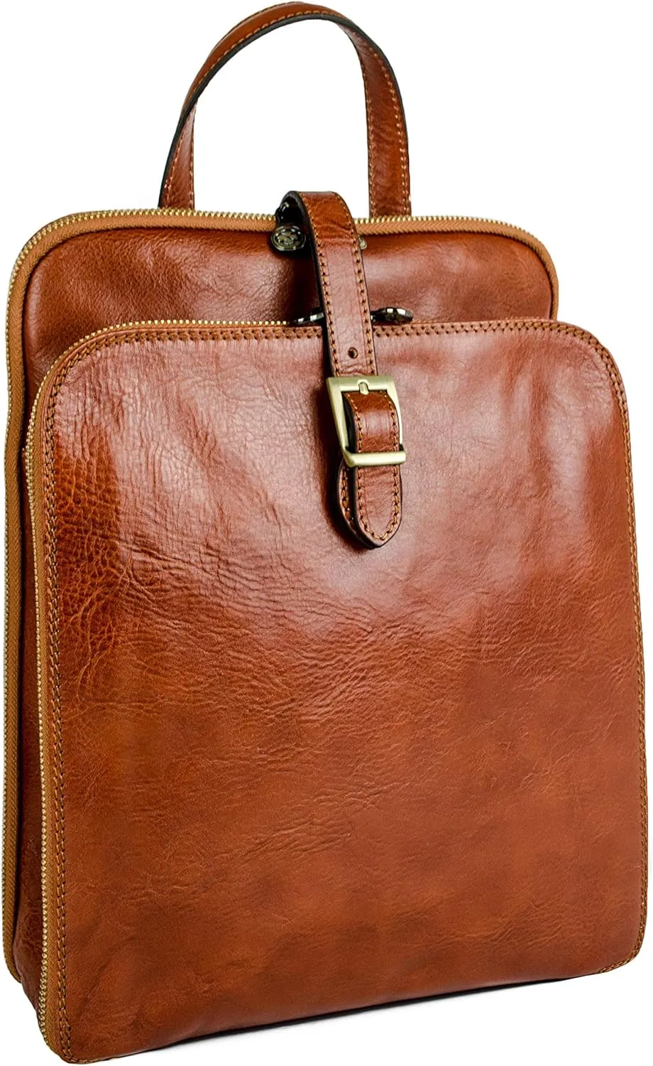 Time Resistance Leather Backpack Convertible to Shoulder Bag - Handmade For Laptops up to 12 Inches Daybag Rucksack