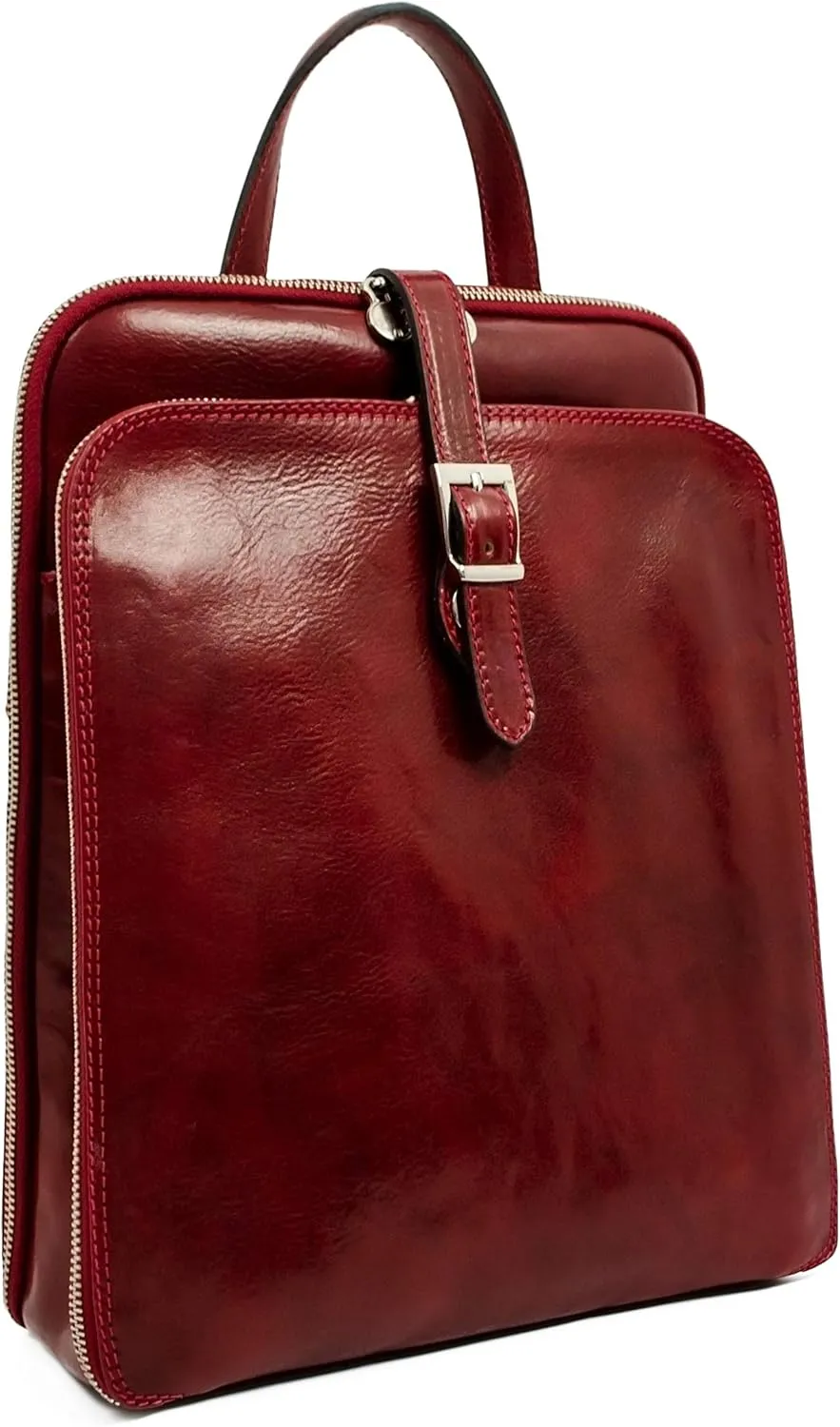 Time Resistance Leather Backpack Convertible to Shoulder Bag - Handmade For Laptops up to 12 Inches Daybag Rucksack