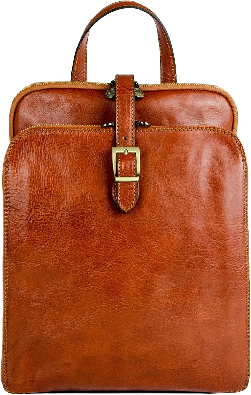 Time Resistance Leather Backpack Convertible to Shoulder Bag - Handmade For Laptops up to 12 Inches Daybag Rucksack
