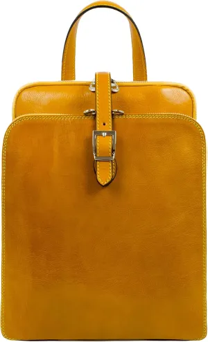 Time Resistance Leather Backpack Convertible to Shoulder Bag - Handmade For Laptops up to 12 Inches Daybag Rucksack