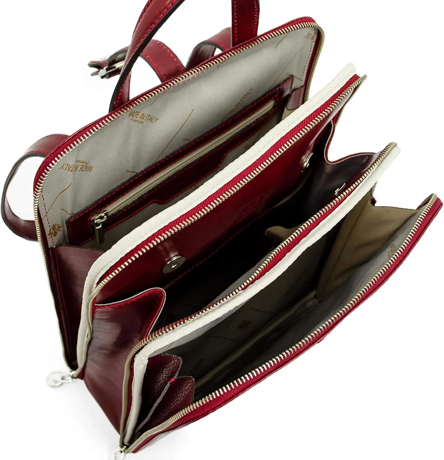 Time Resistance Leather Backpack Convertible to Shoulder Bag - Handmade For Laptops up to 12 Inches Daybag Rucksack