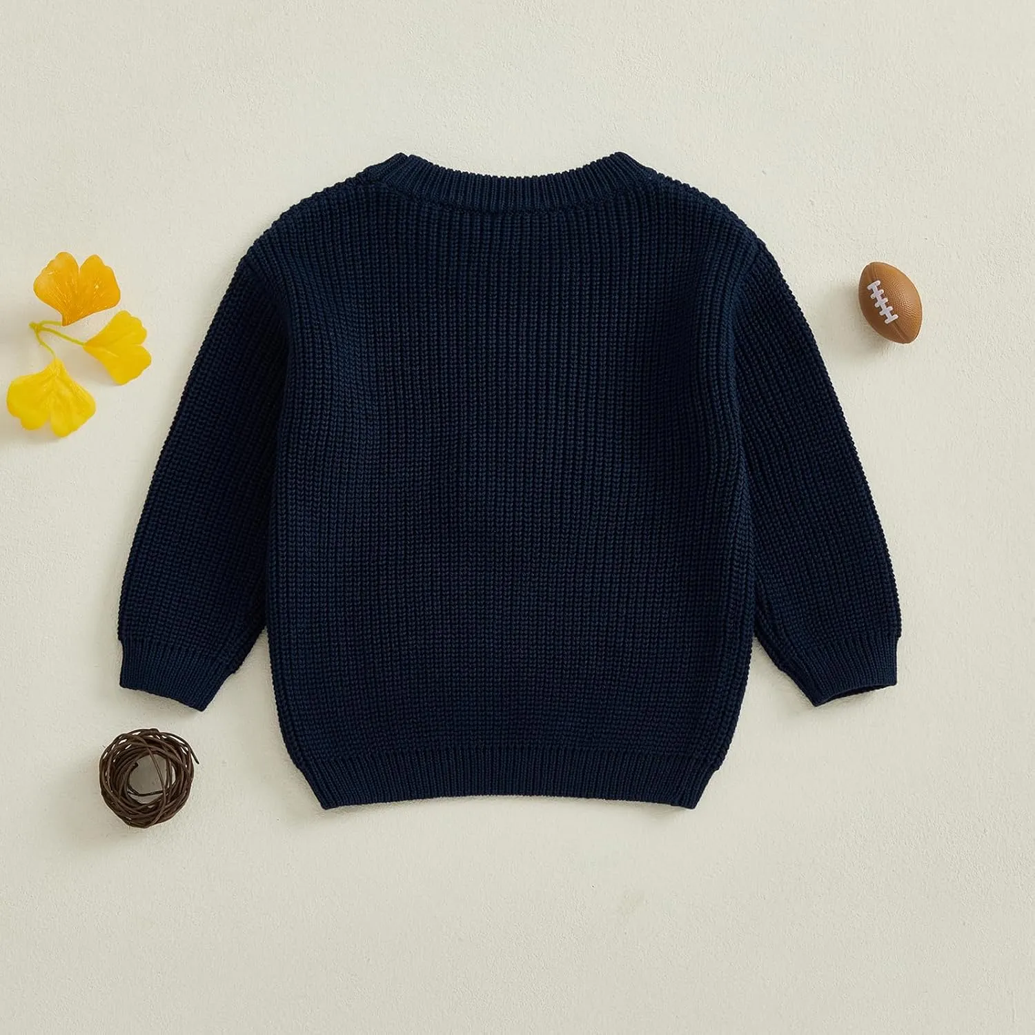 Toddler Baby Girl Boy Knit Football Sweater Long Sleeve Pumpkin Sweasthirt Fall Winter Clothes Football Outfit