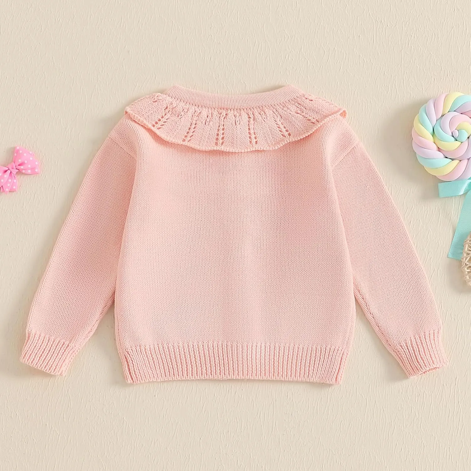 Toddler Baby Girl Thin Knit Sweater Coat Long Sleeve Button Up Cardigan Cable-Knit Knitwear Jacket Fall Winter Clothes