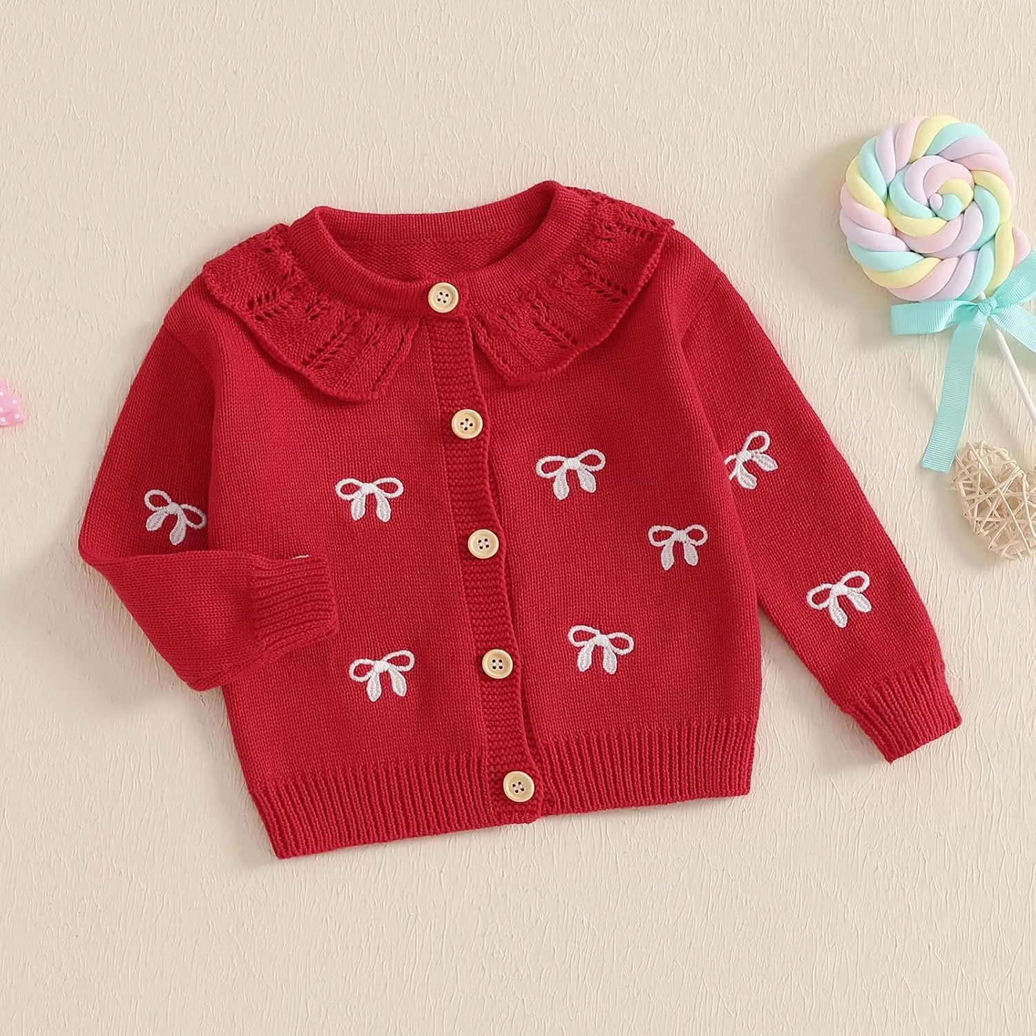 Toddler Baby Girl Thin Knit Sweater Coat Long Sleeve Button Up Cardigan Cable-Knit Knitwear Jacket Fall Winter Clothes