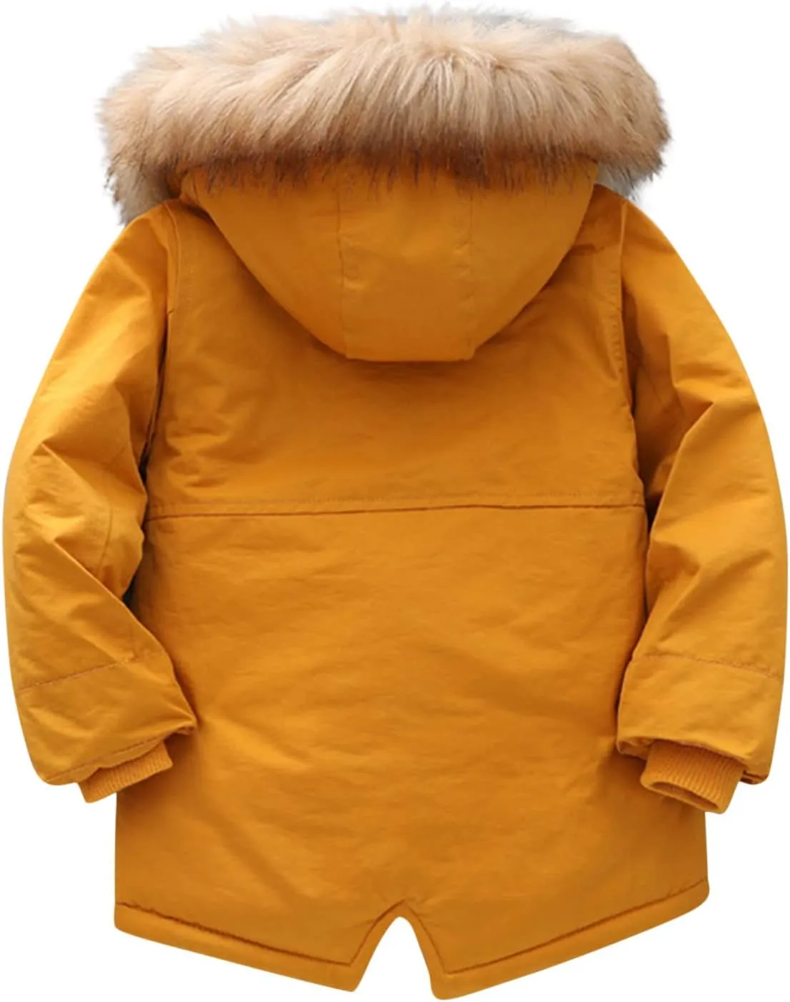 Toddler Girls Boy's Thick Cotton-Padded Parka Jacket Faux Fur Hooded Fleece Coat for Kids Midweight Winter Jacket