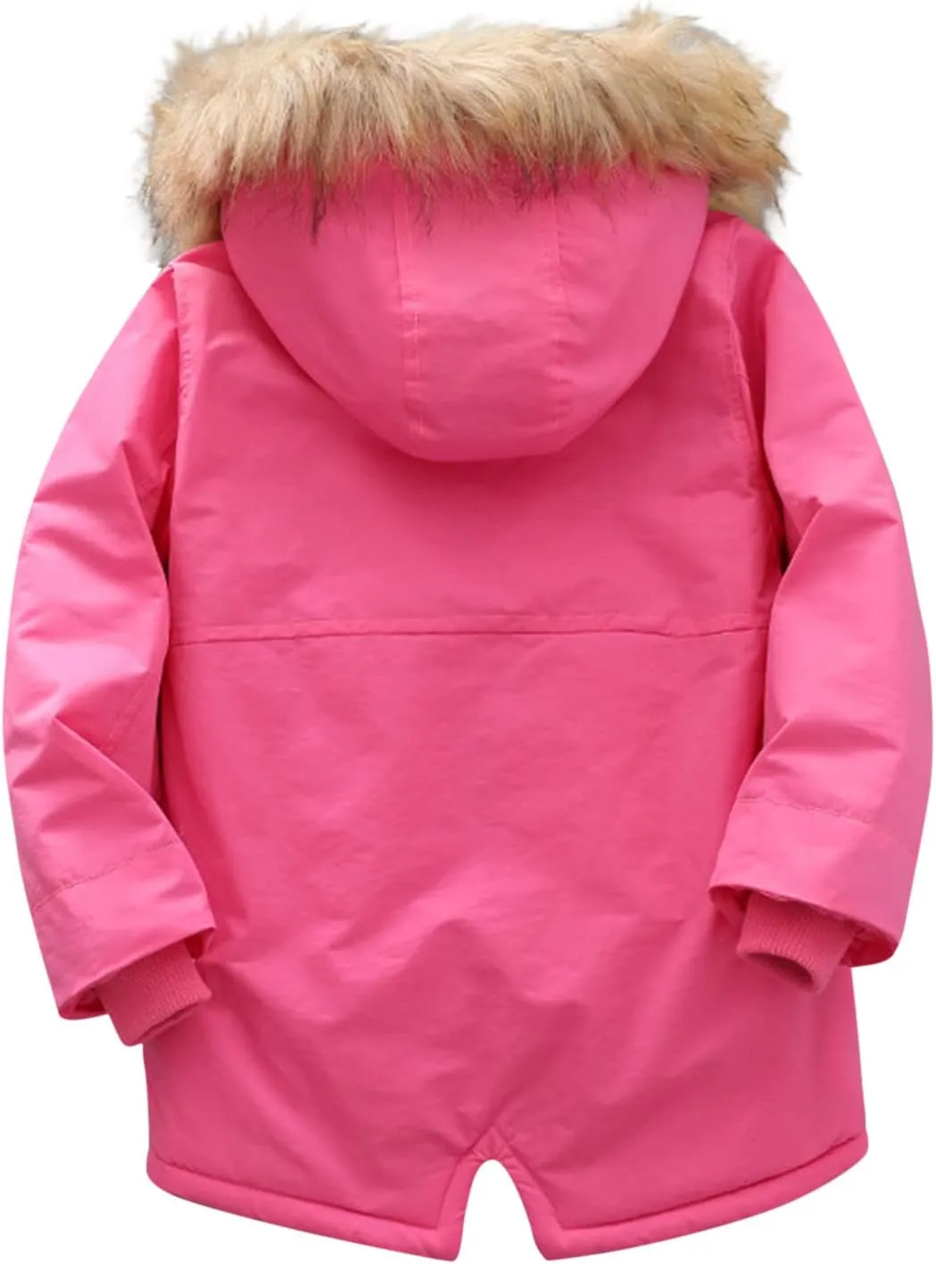 Toddler Girls Boy's Thick Cotton-Padded Parka Jacket Faux Fur Hooded Fleece Coat for Kids Midweight Winter Jacket
