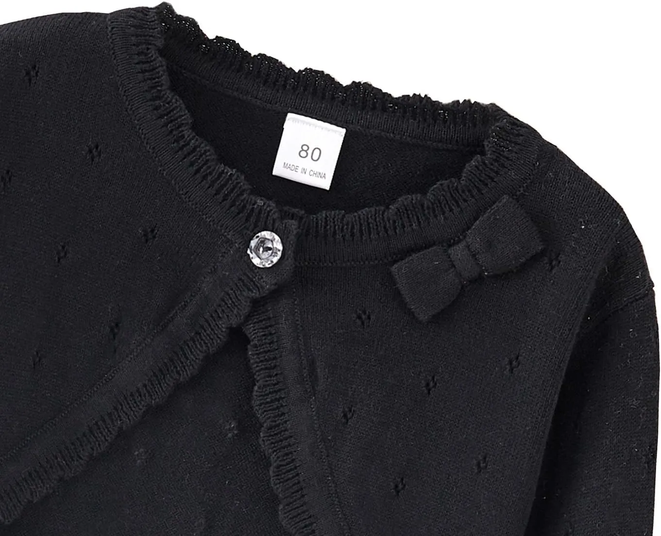 Toddler Girls Knit Cardigan Sweater Kids Bowknot Long Sleeve Dress Cover Up Size 12M-6T