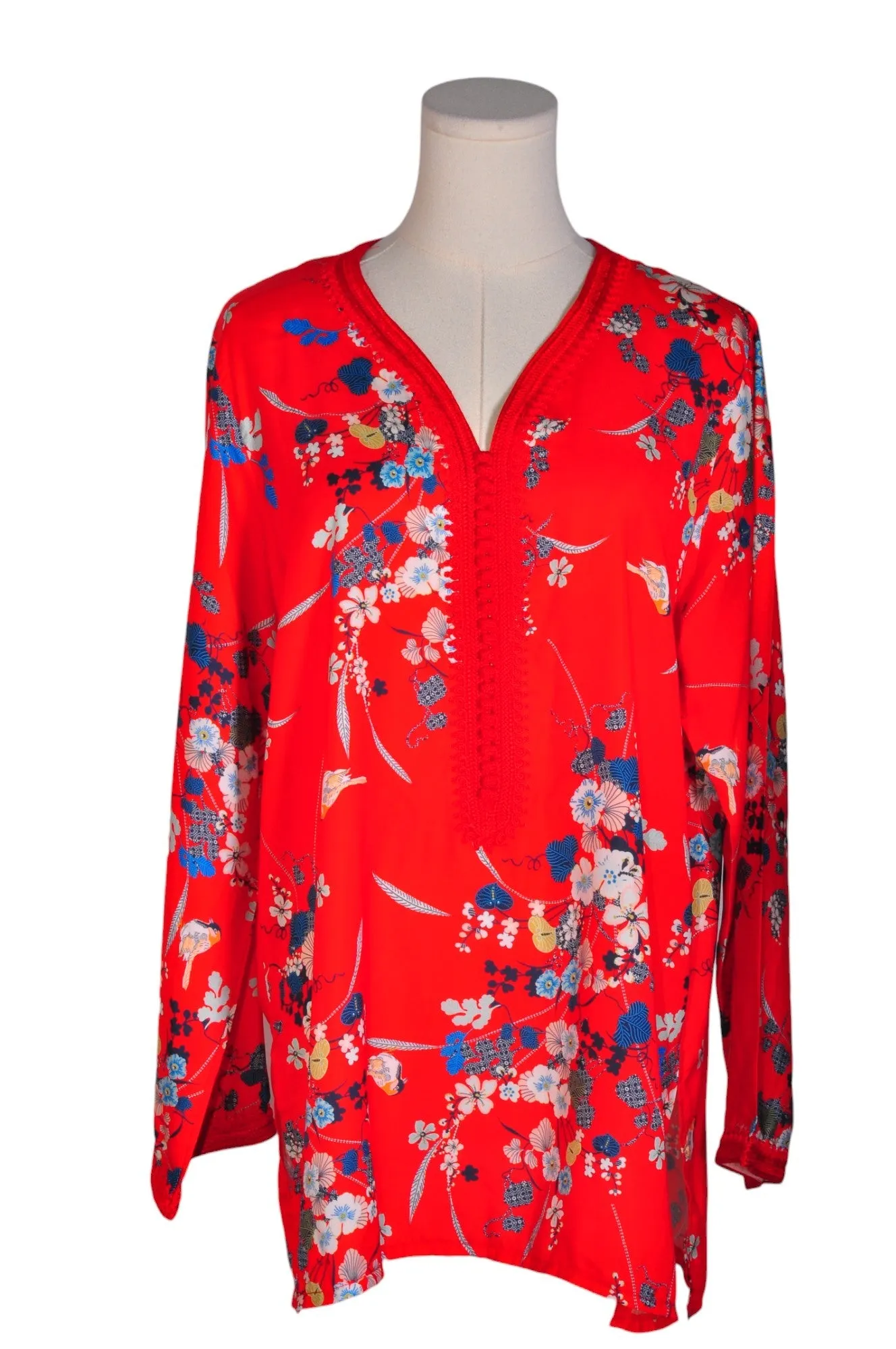 UNBRANDED Women Tunics Regular fit in Red - M