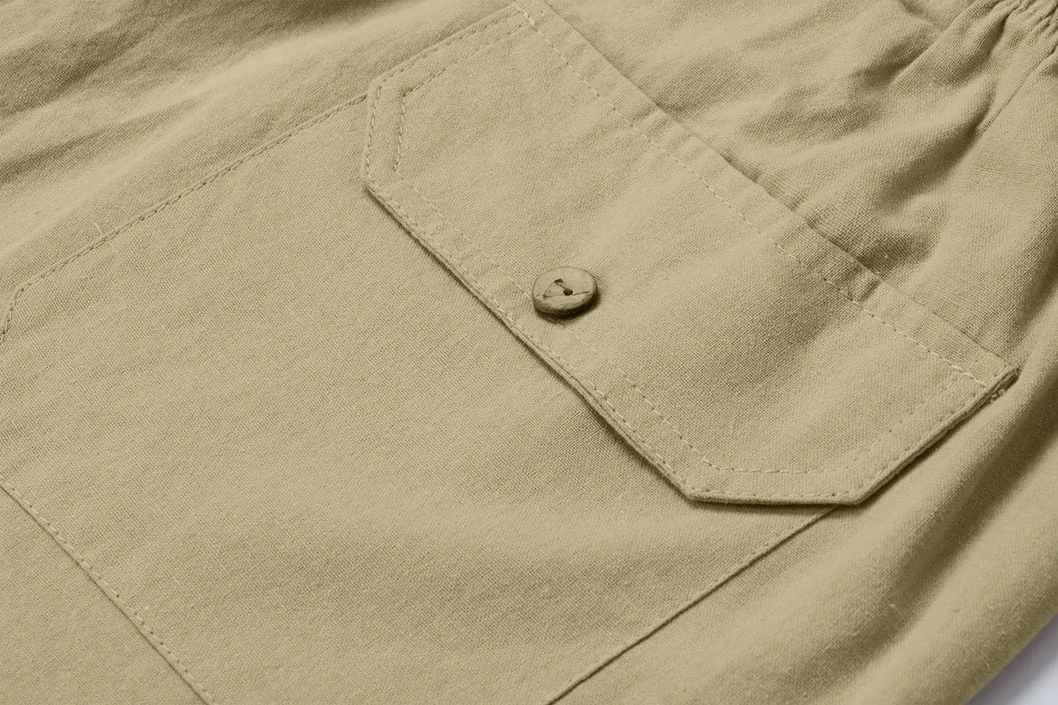 utcoco Men's Cotton Linen Beach Pants Loose Casual Drawstring Wasit Slacks with Pocket