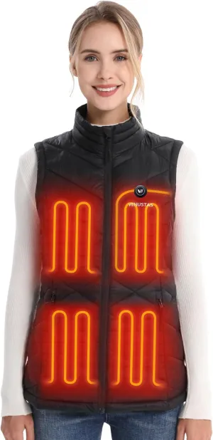Venustas Women's Heated Down Vest with Battery Pack, 90% Duck Down Lightweight Electric Vest for Hiking Hunting Camping