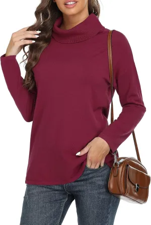 VIISHOW Women's Turtleneck Sweater Long Sleeve Cozy Warm Sweater Casual Lightweight Soft Pullover Jumper Tops