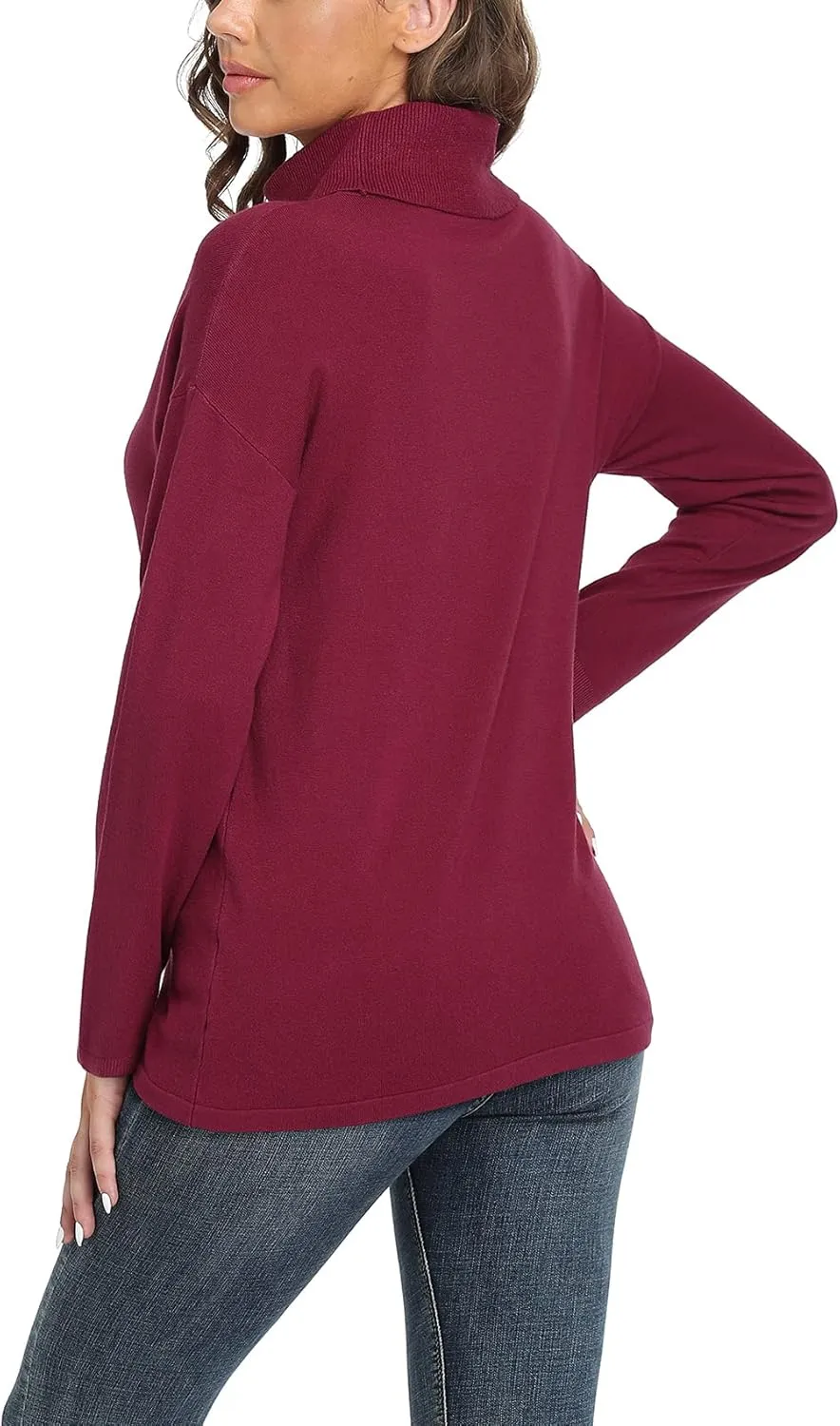 VIISHOW Women's Turtleneck Sweater Long Sleeve Cozy Warm Sweater Casual Lightweight Soft Pullover Jumper Tops