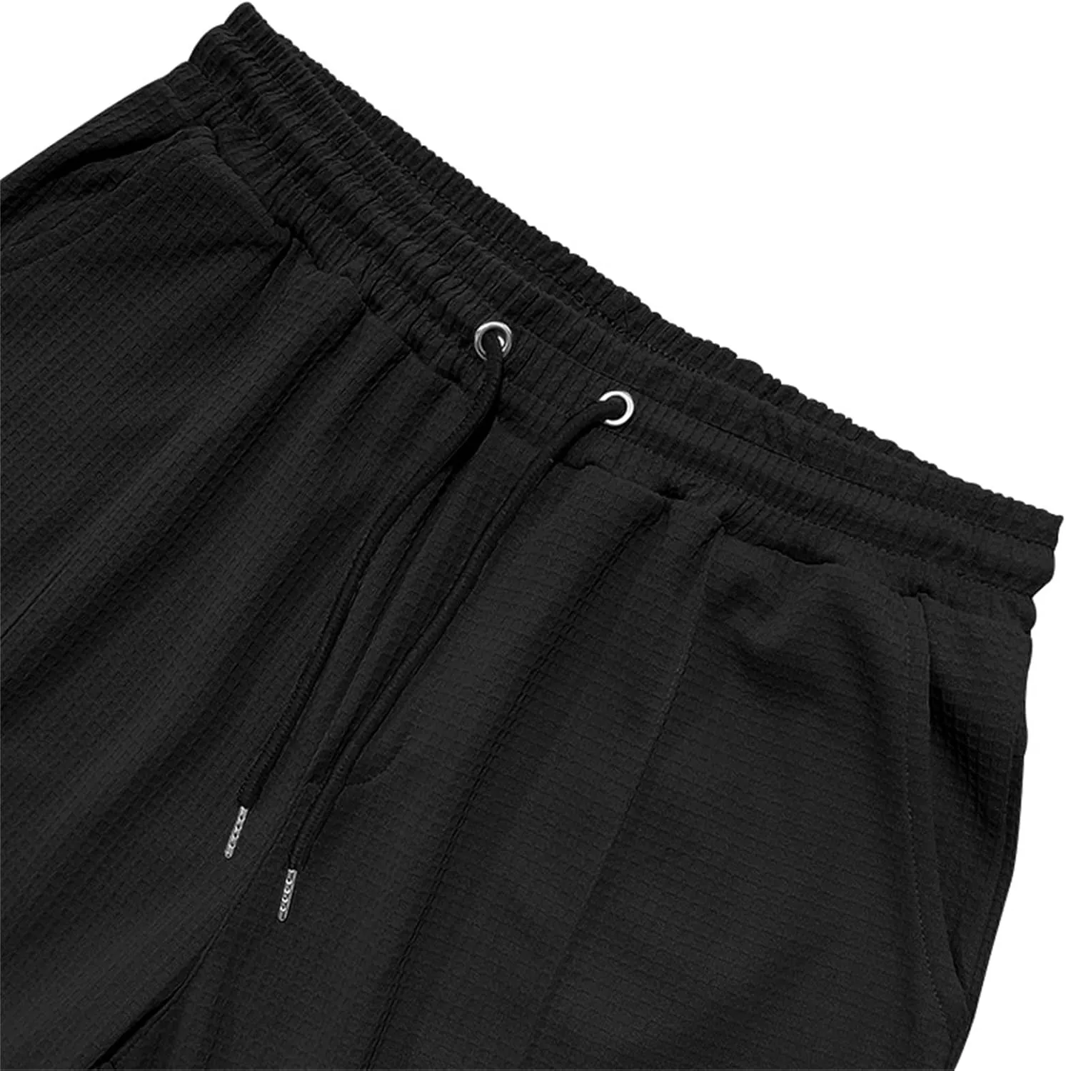 Waffle Pants for Men Corduroy Wide Leg Elastic Athletic Sweatpants Casual Loose Breathable Business Work Trousers