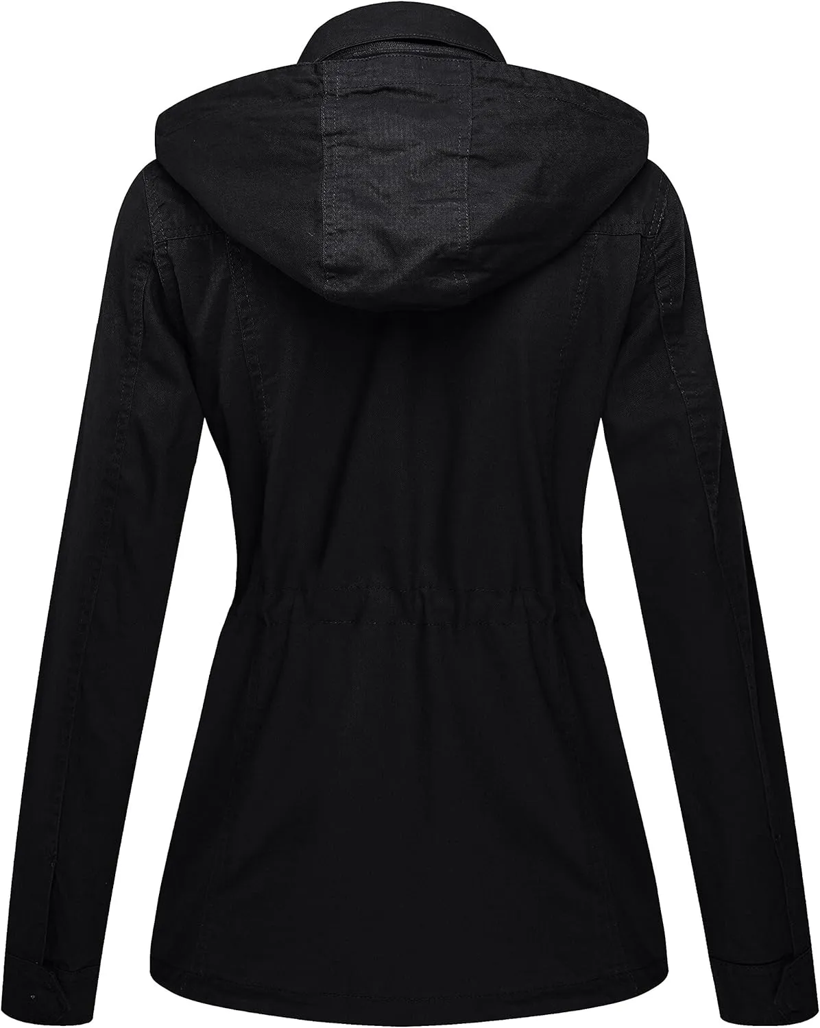 WenVen Women's Anorak Military Jacket Lightweight Casual Cotton Coat with Hood