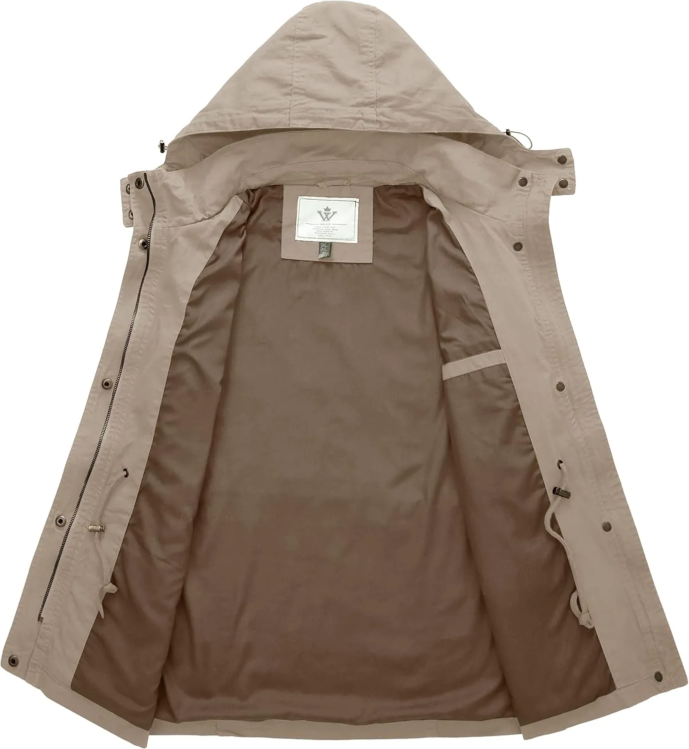 WenVen Women's Anorak Military Jacket Lightweight Casual Cotton Coat with Hood
