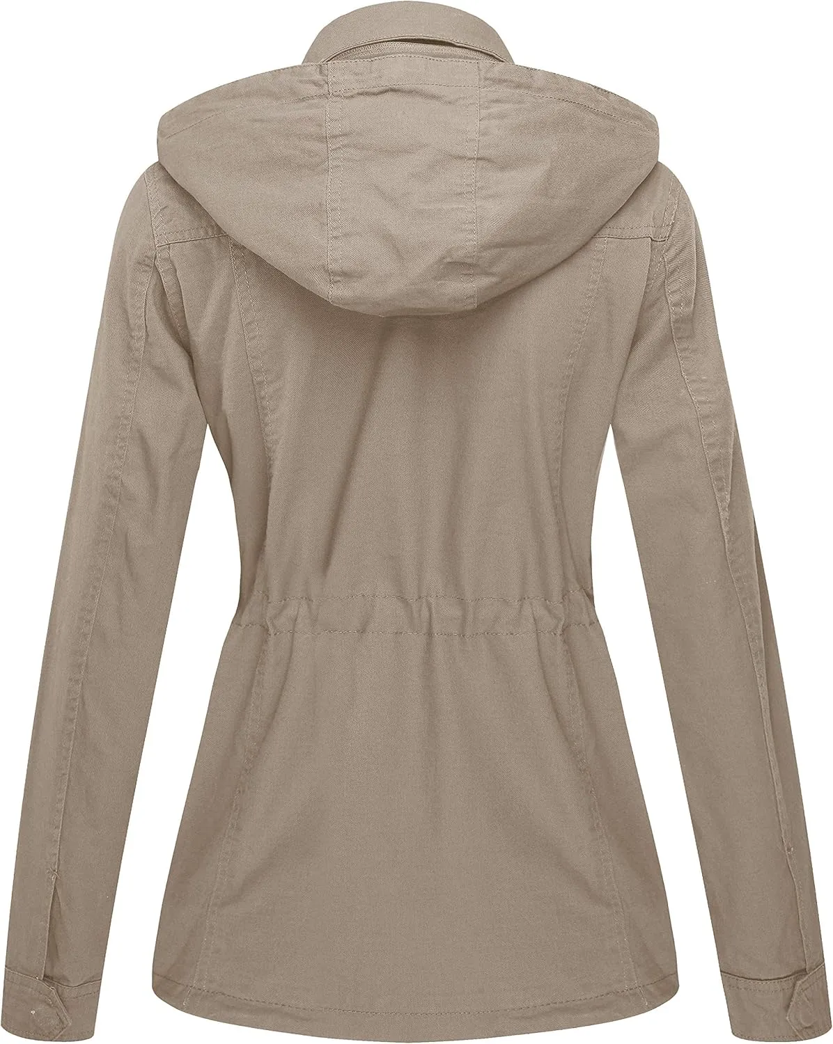 WenVen Women's Anorak Military Jacket Lightweight Casual Cotton Coat with Hood