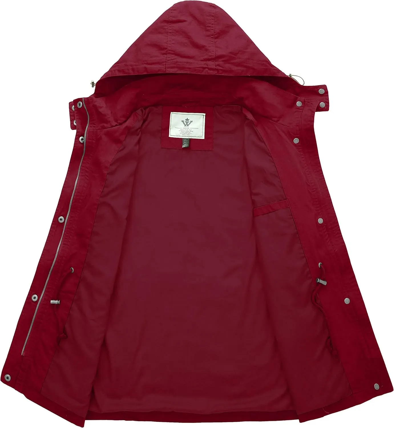 WenVen Women's Anorak Military Jacket Lightweight Casual Cotton Coat with Hood