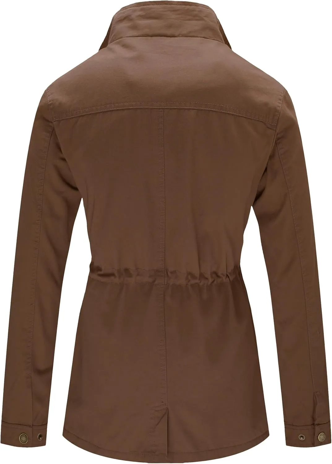 WenVen Women's Casual Military Jacket Cotton Stand Collar Utility Anorak Coat