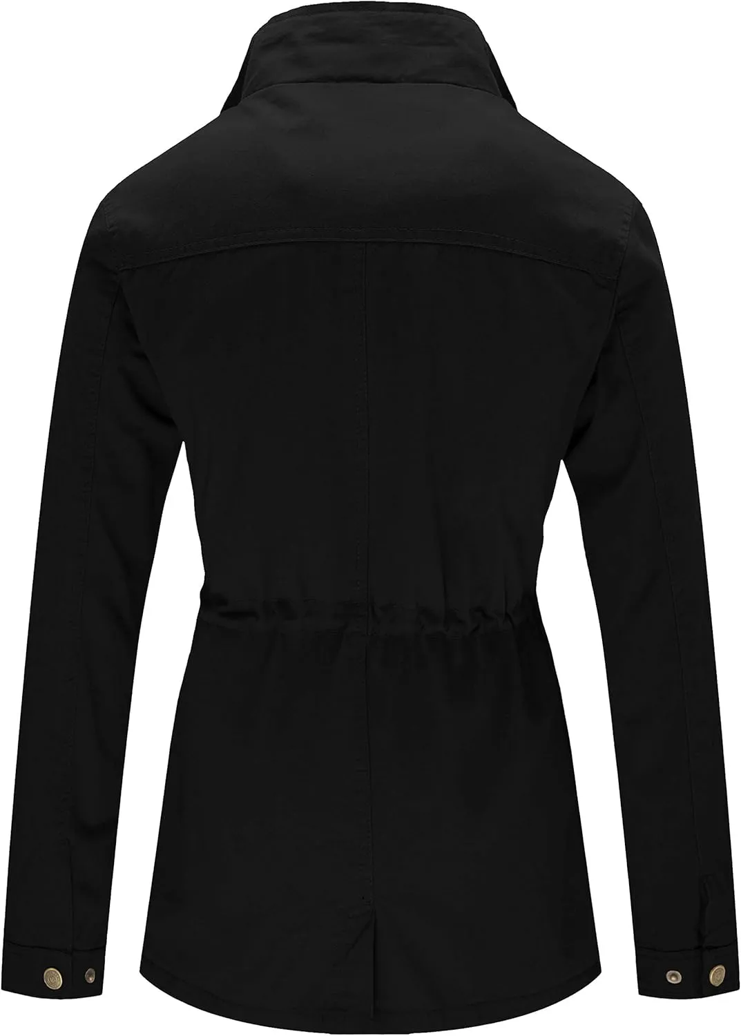 WenVen Women's Casual Military Jacket Cotton Stand Collar Utility Anorak Coat