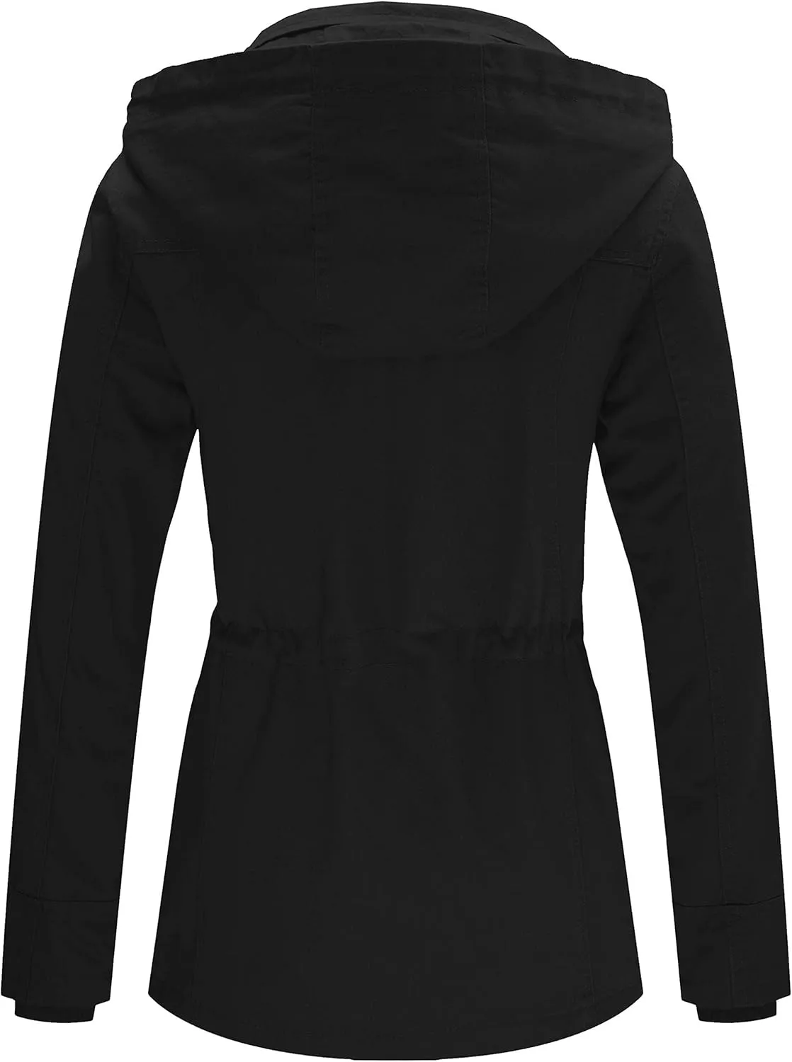 WenVen Women's Cotton Military Jacket Lightweight Casual Anorak Coat with Hood
