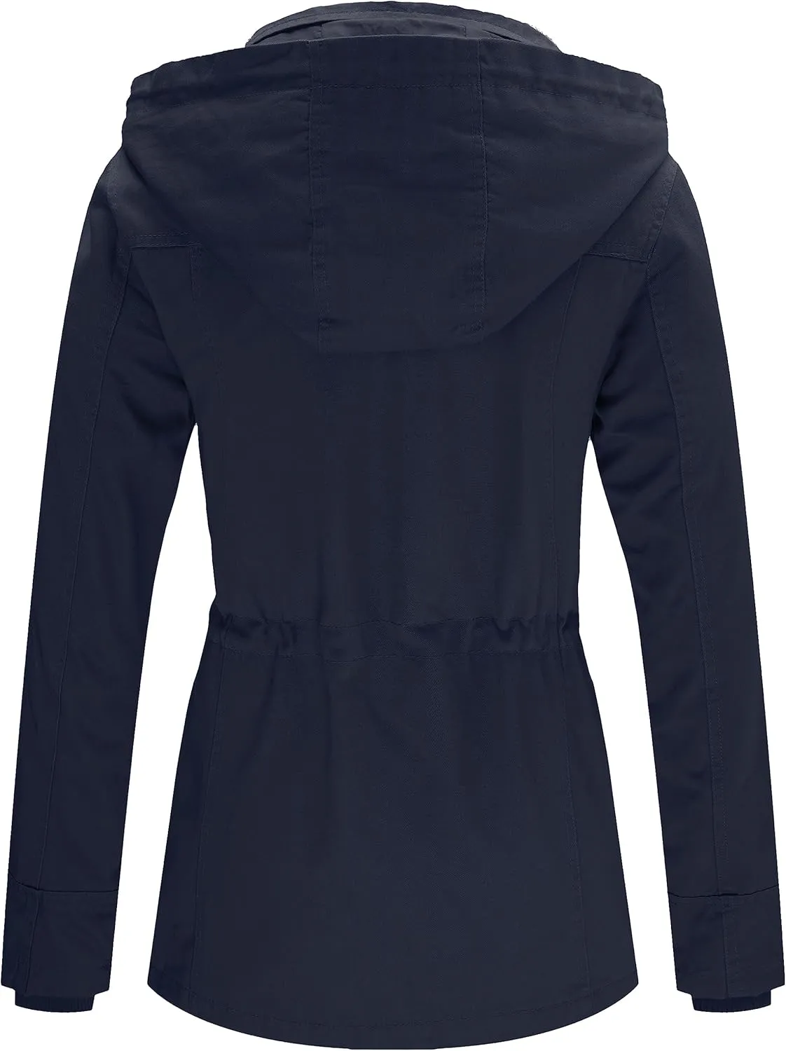 WenVen Women's Cotton Military Jacket Lightweight Casual Anorak Coat with Hood