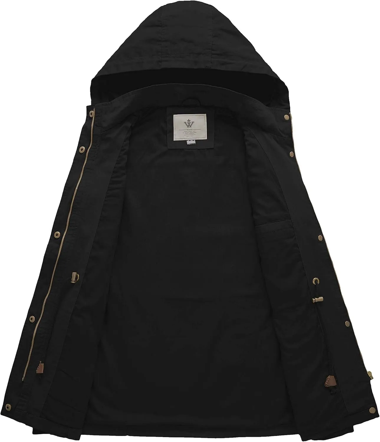 WenVen Women's Cotton Military Jacket Lightweight Casual Anorak Coat with Hood
