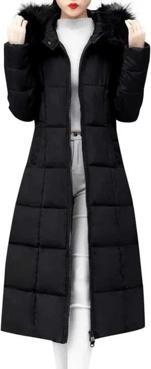 Winter Coat For Women Long Down Coats Thicken Puffer Jacket Warm Fur Hooded Quilted Coat Cotton Padded Jacket Outwear