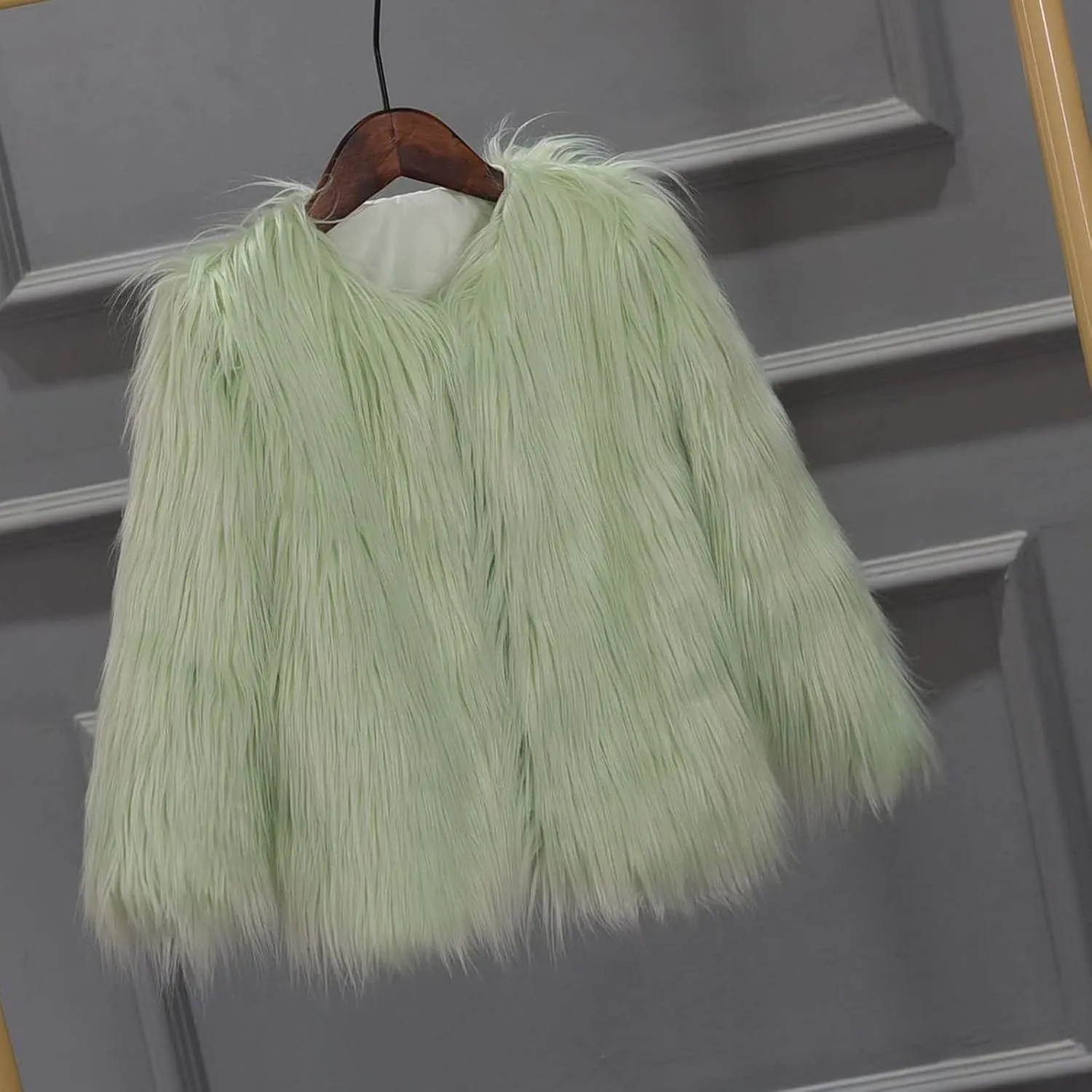 Winter Jackets for Women Open Front Faux Fur Coat Womens Fringe Jacket Fluffy Cardigan Long Sleeve Outwear Shaggy Jacket