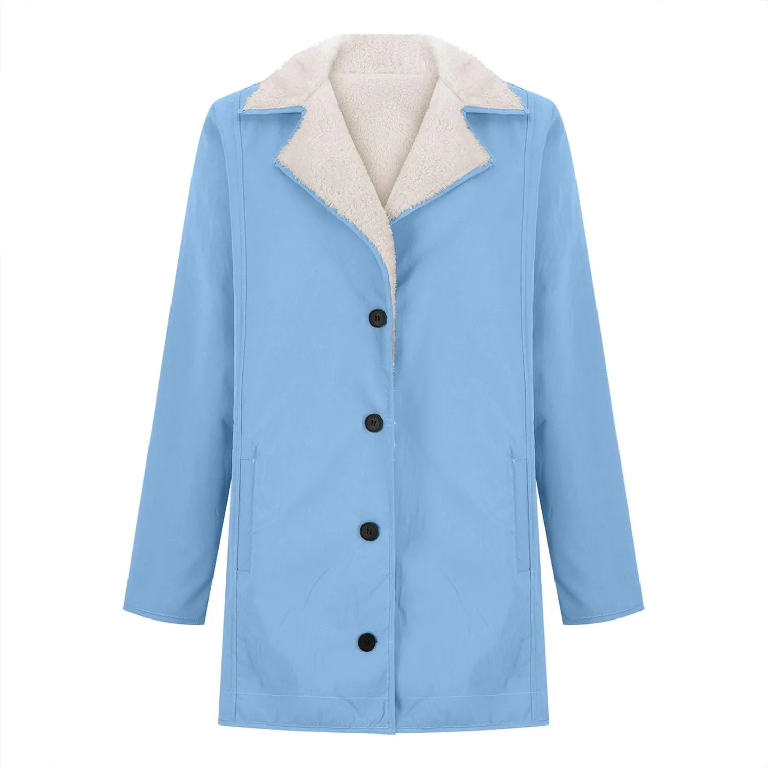 Winter Jackets For Women Trendy Fuzzy Fleece Sherpa Lined Denim Barn Coat Casual Suede Faux Shearling Mid Jean Jacket