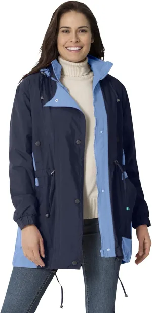 Woman Within Plus Size Colorblocked Taslon Anorak