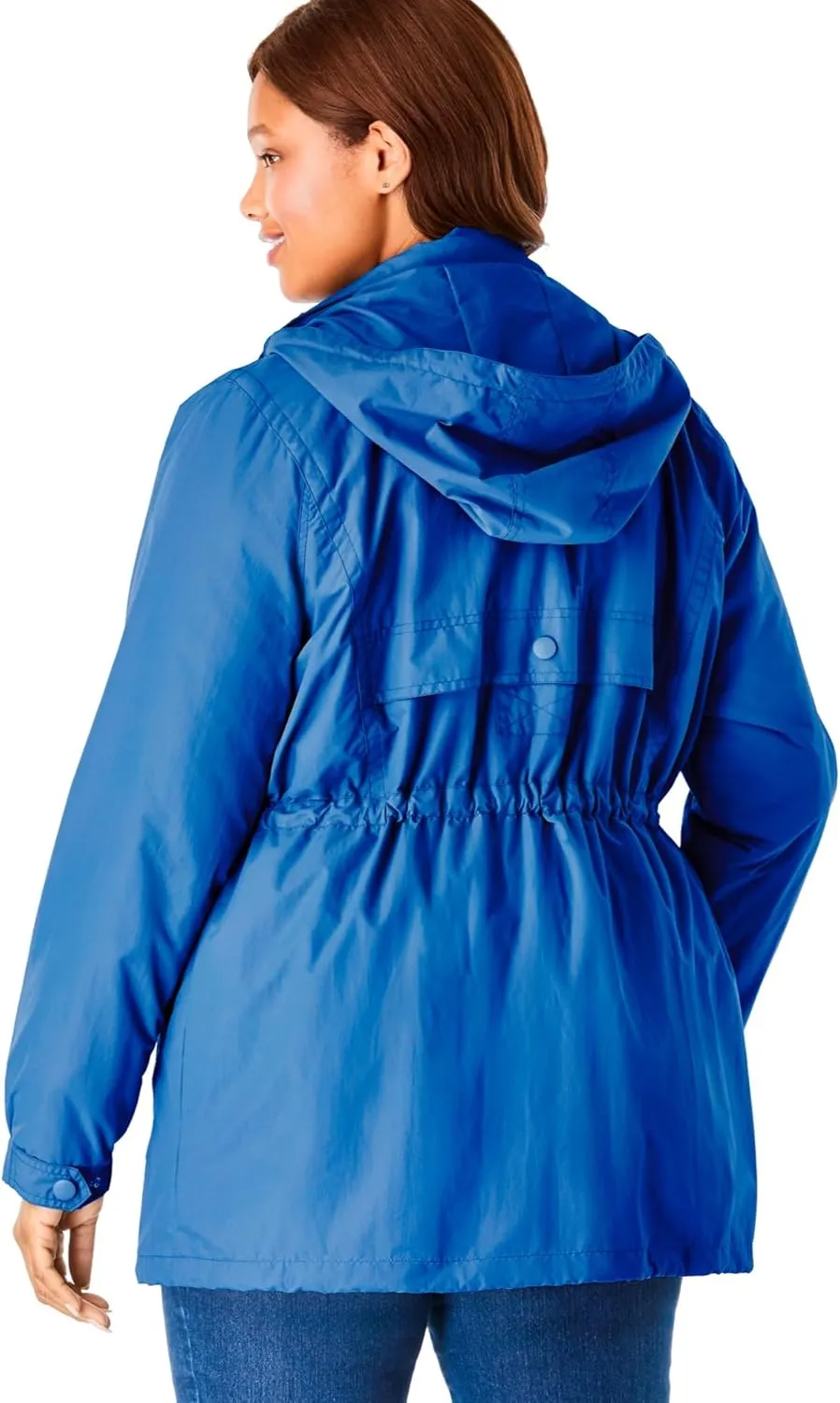 Woman Within Plus Size Fleece-Lined Taslon Anorak