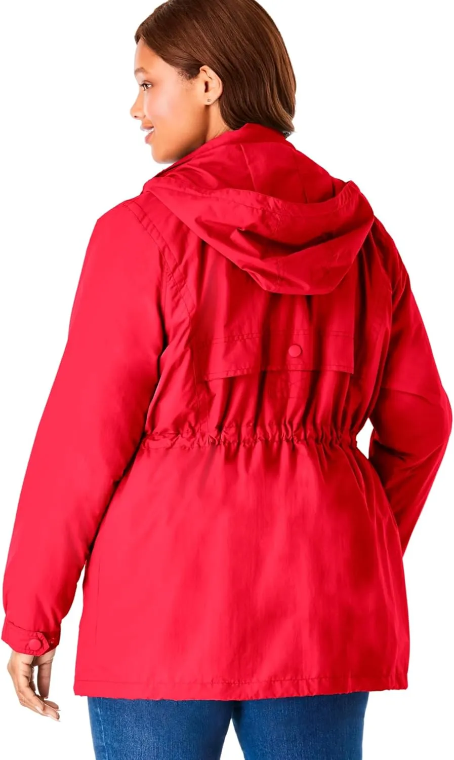 Woman Within Plus Size Fleece-Lined Taslon Anorak