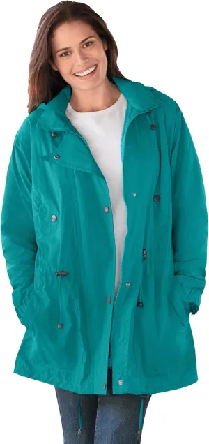 Woman Within Plus Size Fleece-Lined Taslon Anorak