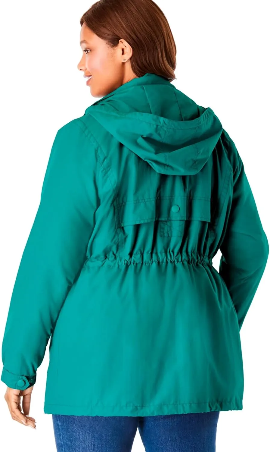 Woman Within Plus Size Fleece-Lined Taslon Anorak