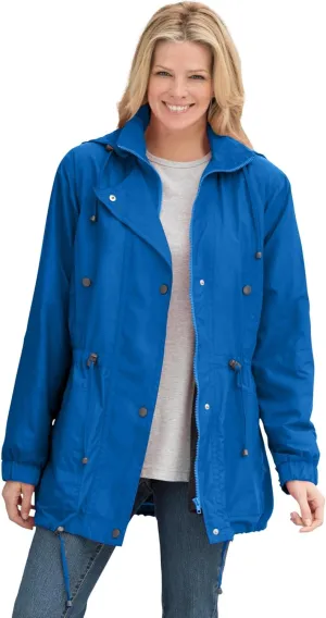 Woman Within Plus Size Fleece-Lined Taslon Anorak