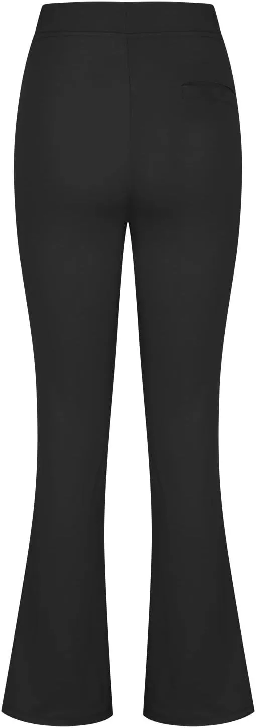 Women Bootcut Work Pants Trendy Business Casual Trouser Solid Yoga Workout Slacks High Waist Stretch Leg Office Pant