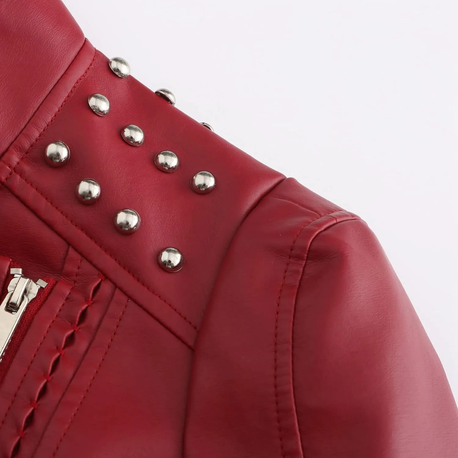 Women Leather Jacket Faux Motorcycle Coat Short Lightweight Pleather Crop Coat Fashion ZIpper Fleece Cardigan Womens Coat
