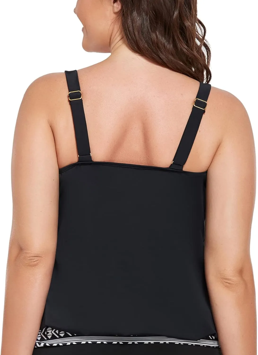 Women Plus Size Tankini Top Printed Swimwear Bathing Suit Tank Top(No Bottom)