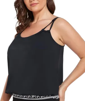 Women Plus Size Tankini Top Printed Swimwear Bathing Suit Tank Top(No Bottom)