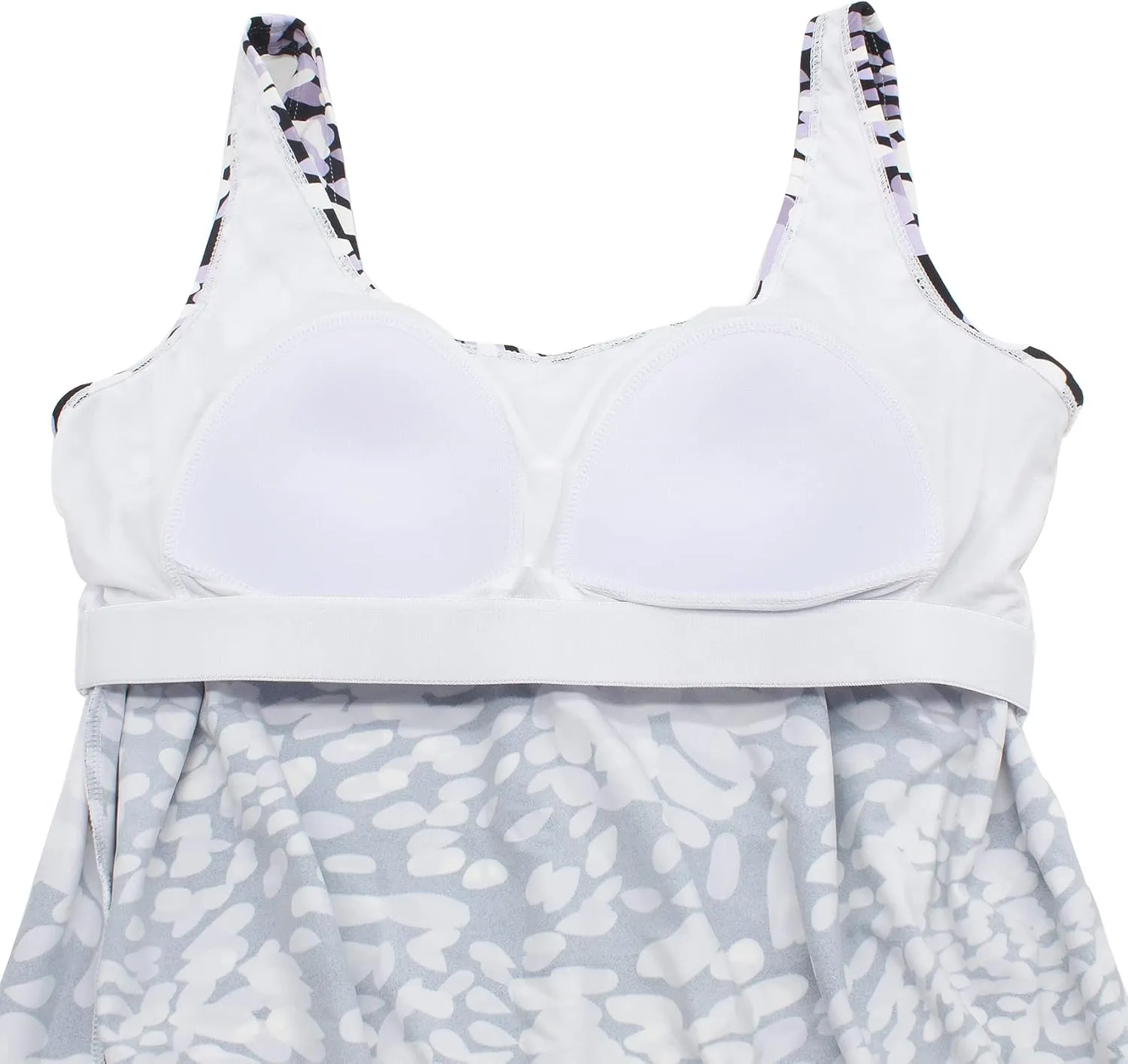Women Plus Size Tankini Top Printed Swimwear Bathing Suit Tank Top(No Bottom)