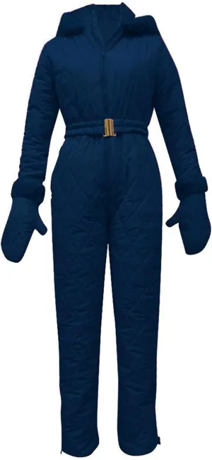 Women Snowboard Skisuit Outdoor Sports Ski Suit Thick Snow Playsuit Jumpsuits Zipper Fur Hoodie Onesie, Large