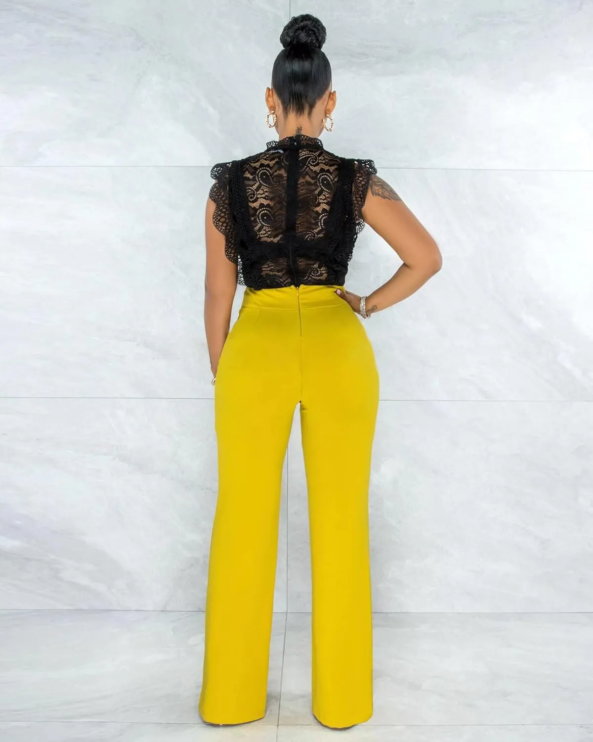 Women Stretchy Straight Leg Dress Pants Comfy Solid Classic High Waisted Wide Leg Long Bootcut Pant Slacks Work Office