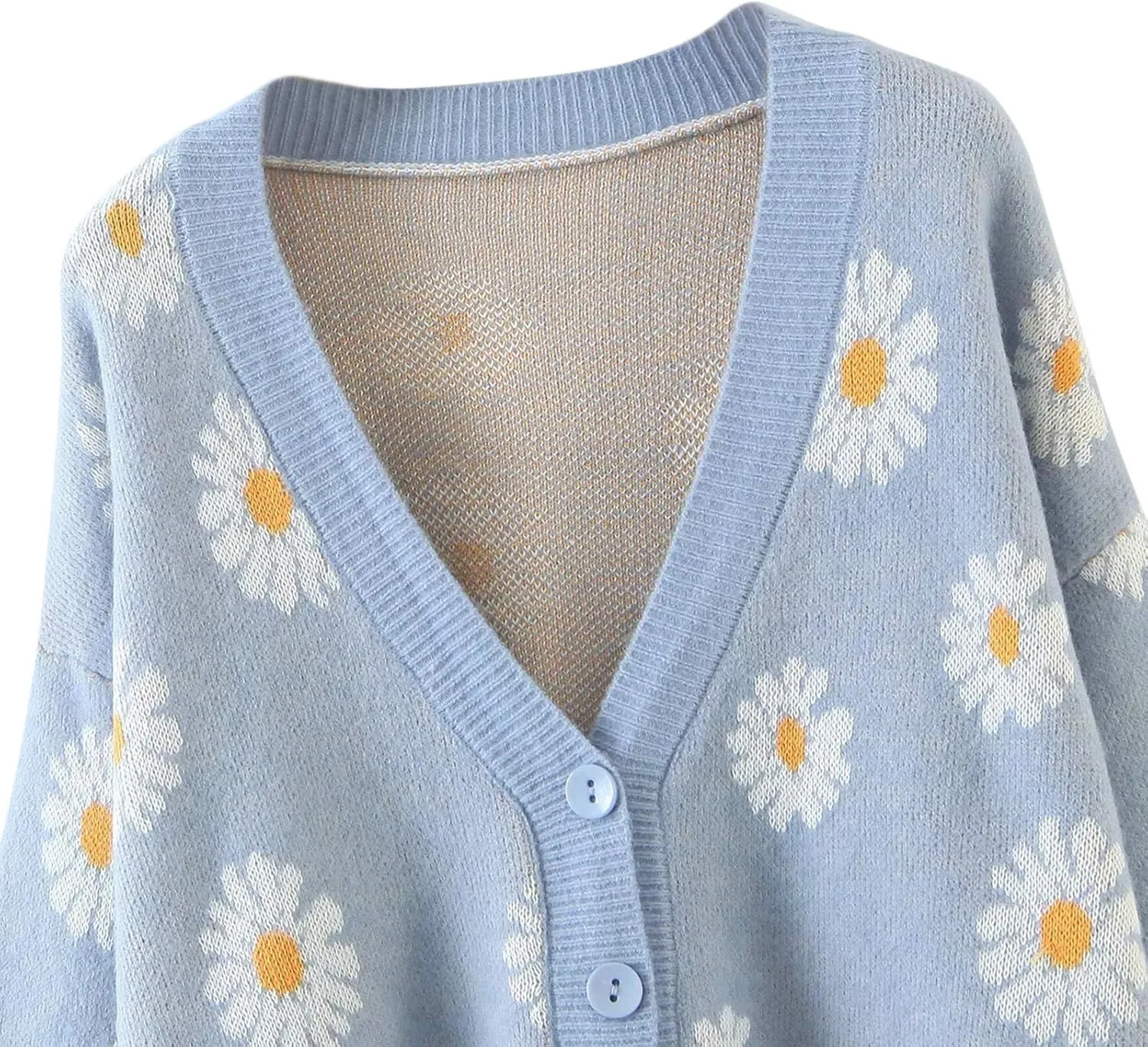 Women Valentines Day Heart Sweater Cardigan Long Sleeve Button Open Front Casual Loose Knit Sweater Outerwear