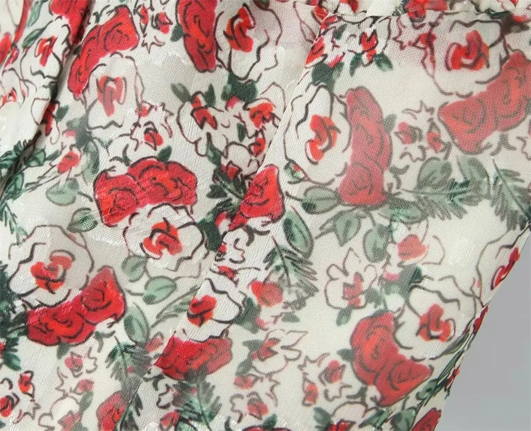 Women Vintage Floral Print Spaghetti Straps Camisole Camisole Sexy Tank Top Slim Crop Top