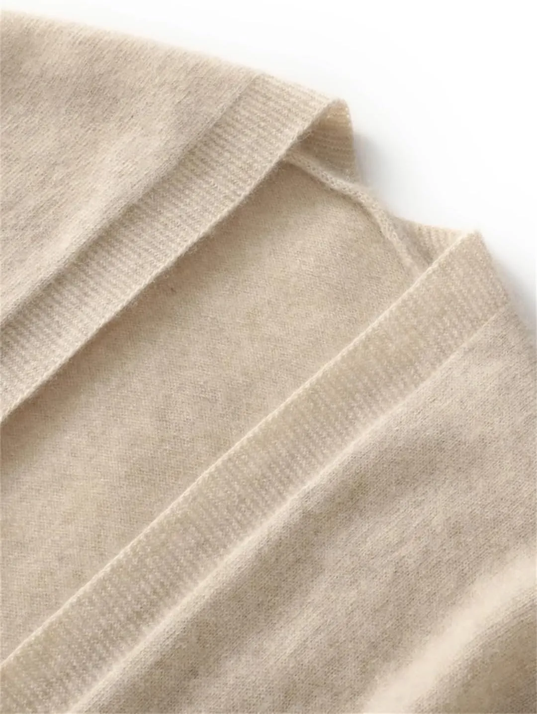 Women Wool Cardigan V-Neck Merino Wool Knitwear Sweaters Solid Pockets Soft Top