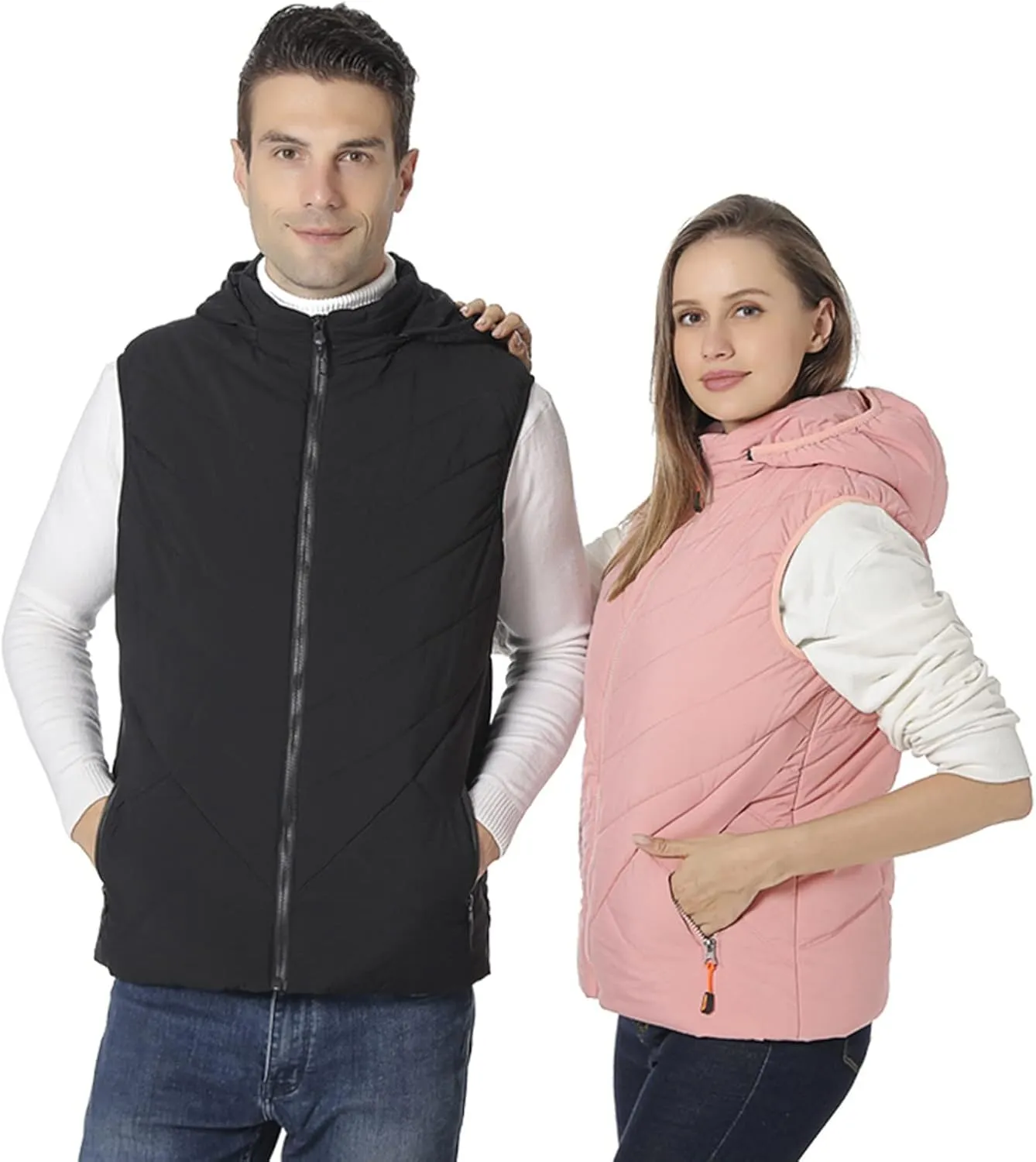 Womens 11 Areas Smart Heating Winter Heated Solid Padded Cotton Vest Warm Thick Vest Woman Winter Jacket Womens Coat
