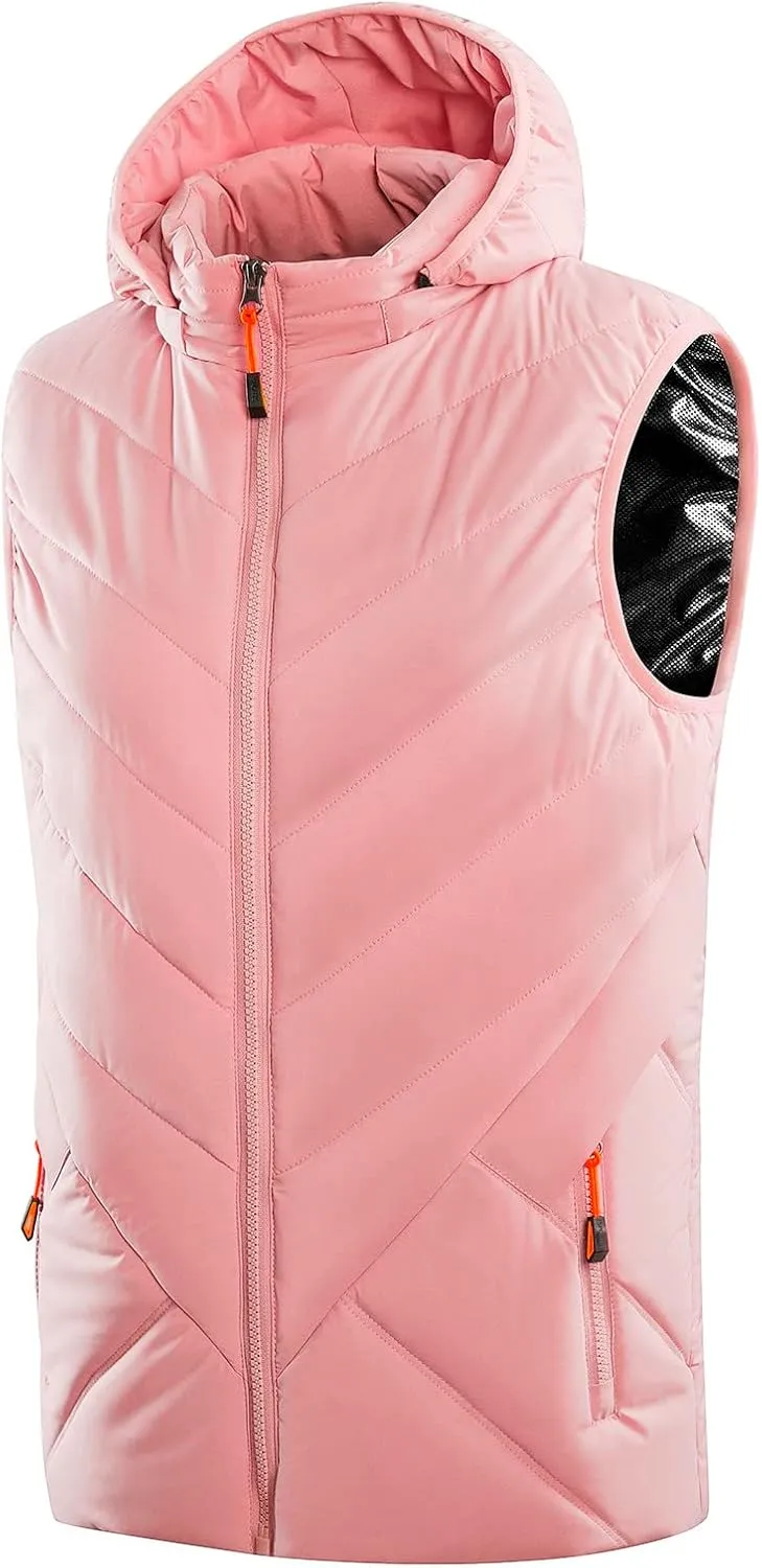 Womens 11 Areas Smart Heating Winter Heated Solid Padded Cotton Vest Warm Thick Vest Woman Winter Jacket Womens Coat